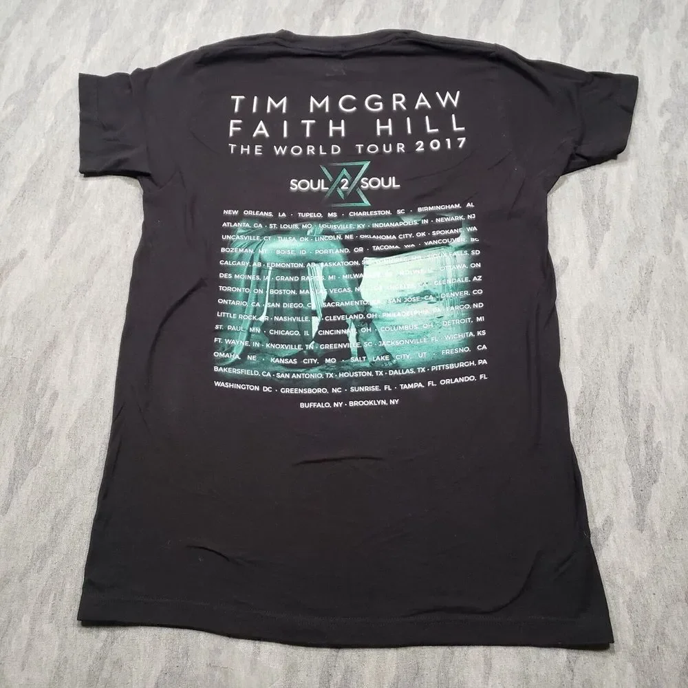 Tim McGraw Faith Hill World Tour Shirt Adult Medium Black Soul 2 Soul - Picture 7 of 11